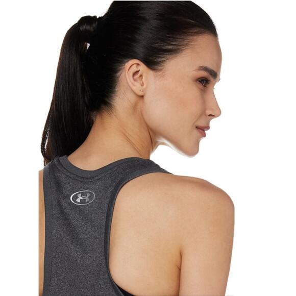 Under Armour Womens Charcoal Gray Standard Teck Solid Tech Top Size Small - Picture 3 of 12